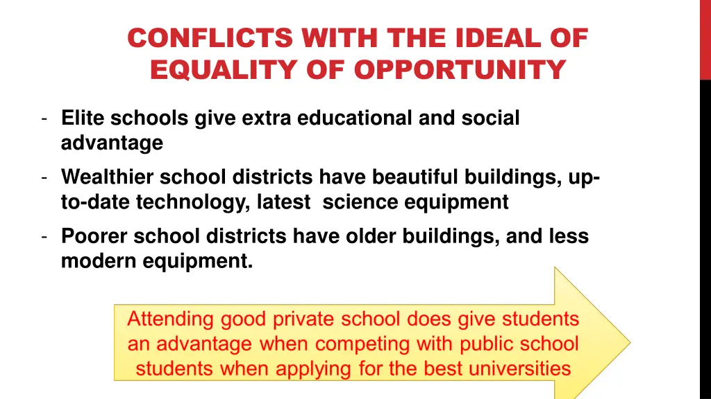 conflicts with the ideal of equality