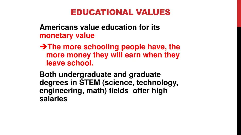 educational values