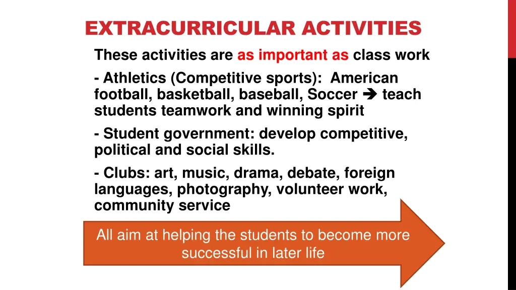 extracurricular activities these activities