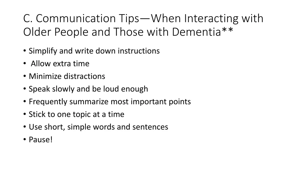 c communication tips when interacting with older