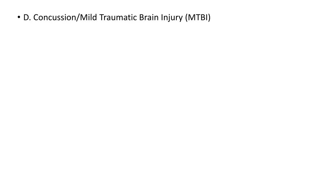 d concussion mild traumatic brain injury mtbi