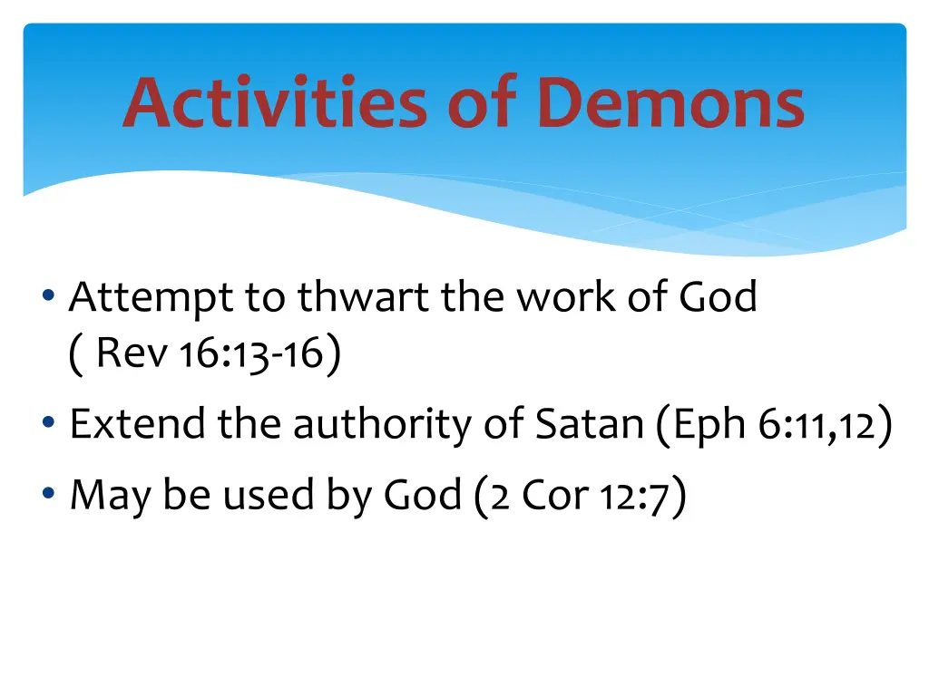 activities of demons
