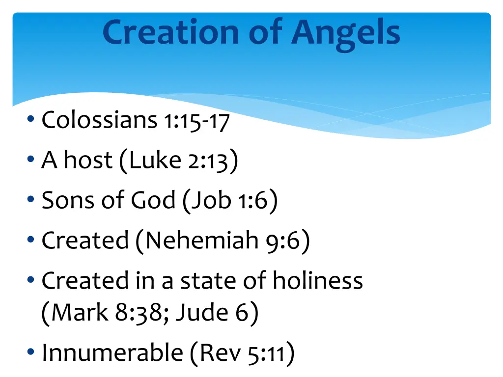 creation of angels