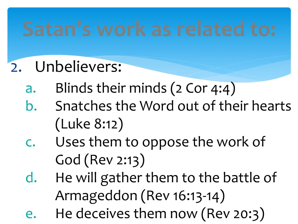 satan s work as related to 1