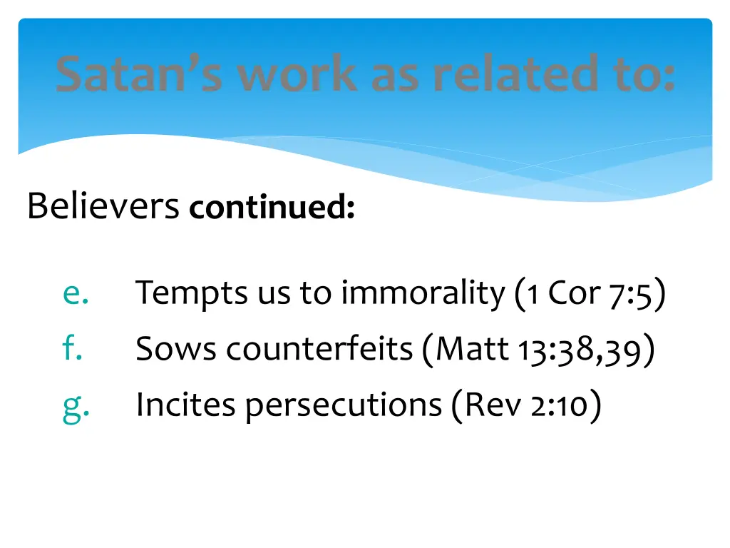 satan s work as related to 3