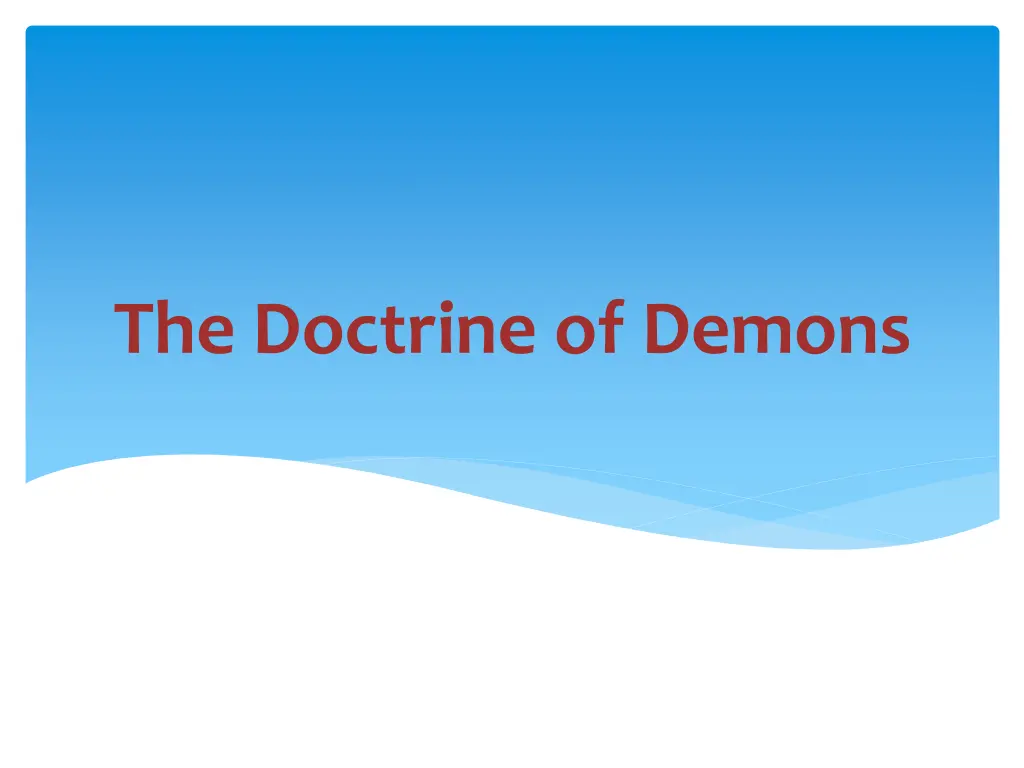 the doctrine of demons