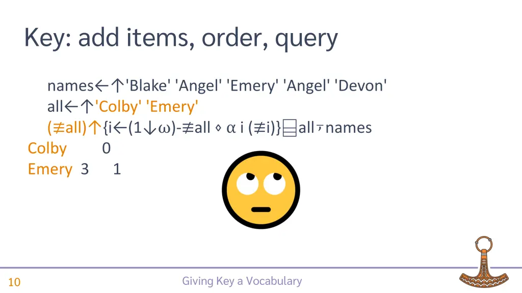 key add items order query 1