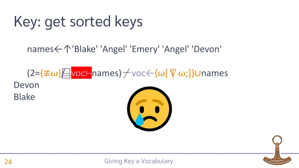 key get sorted keys 2