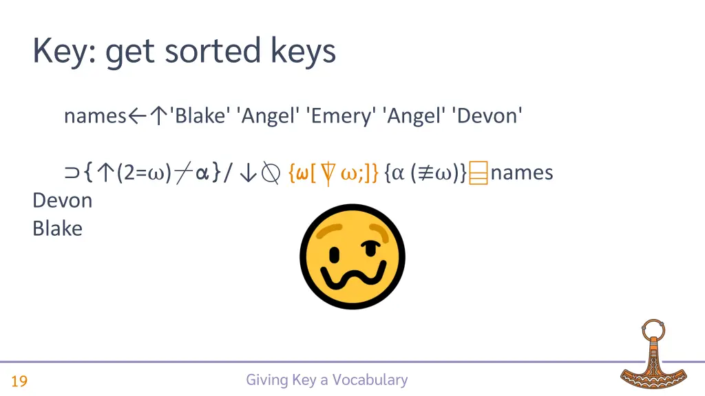 key get sorted keys