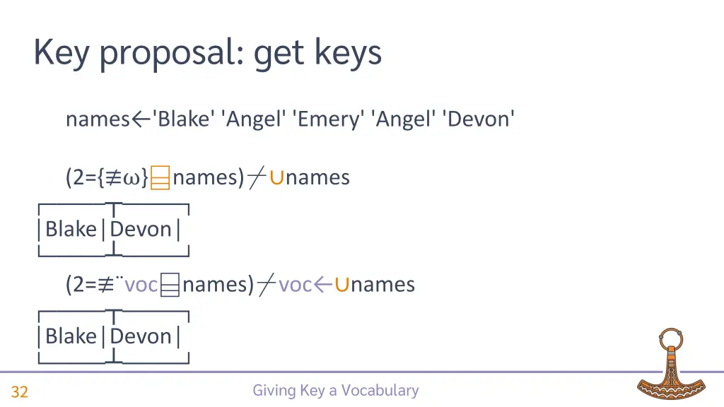 key proposal get keys