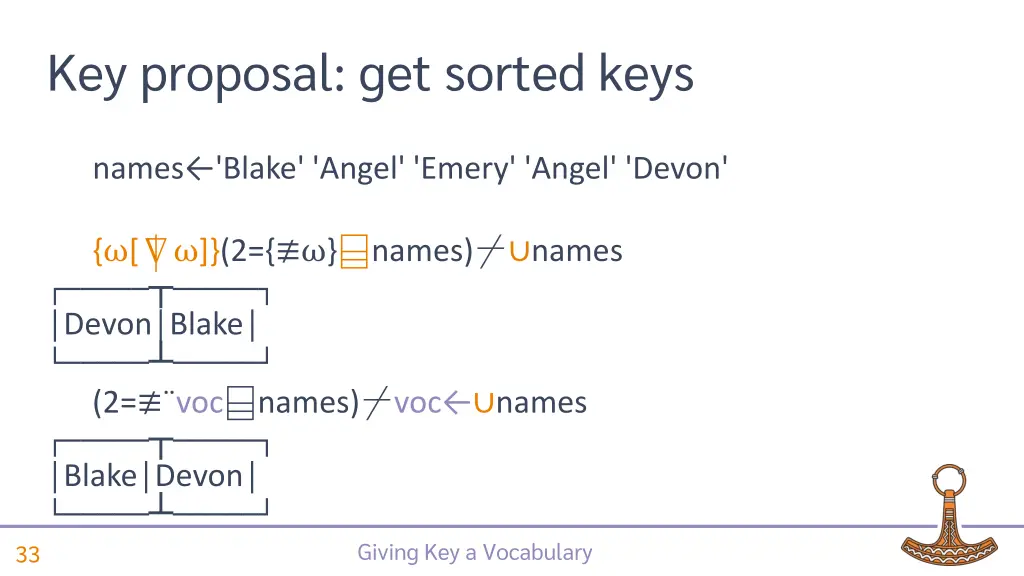 key proposal get sorted keys