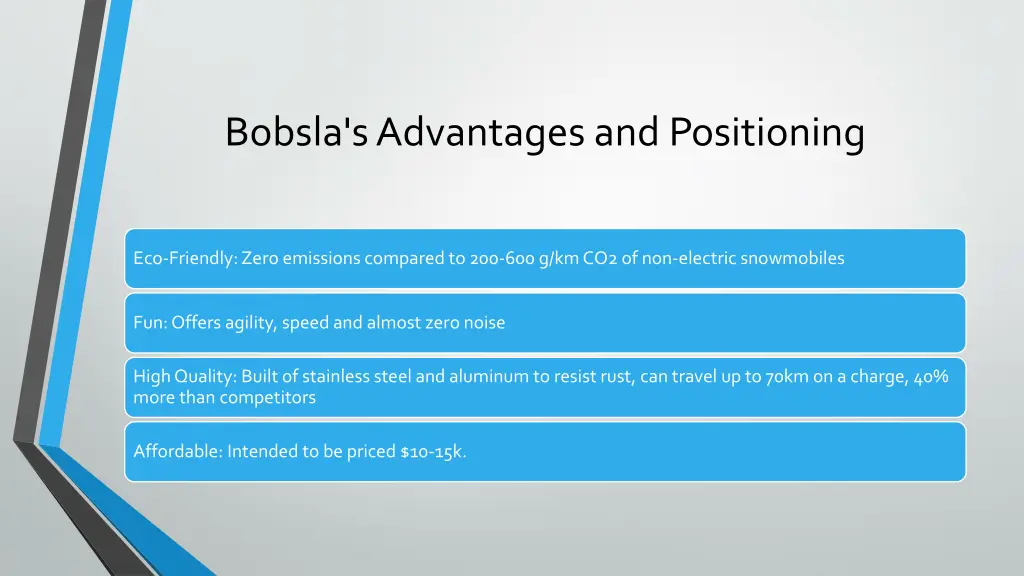 bobsla s advantages and positioning