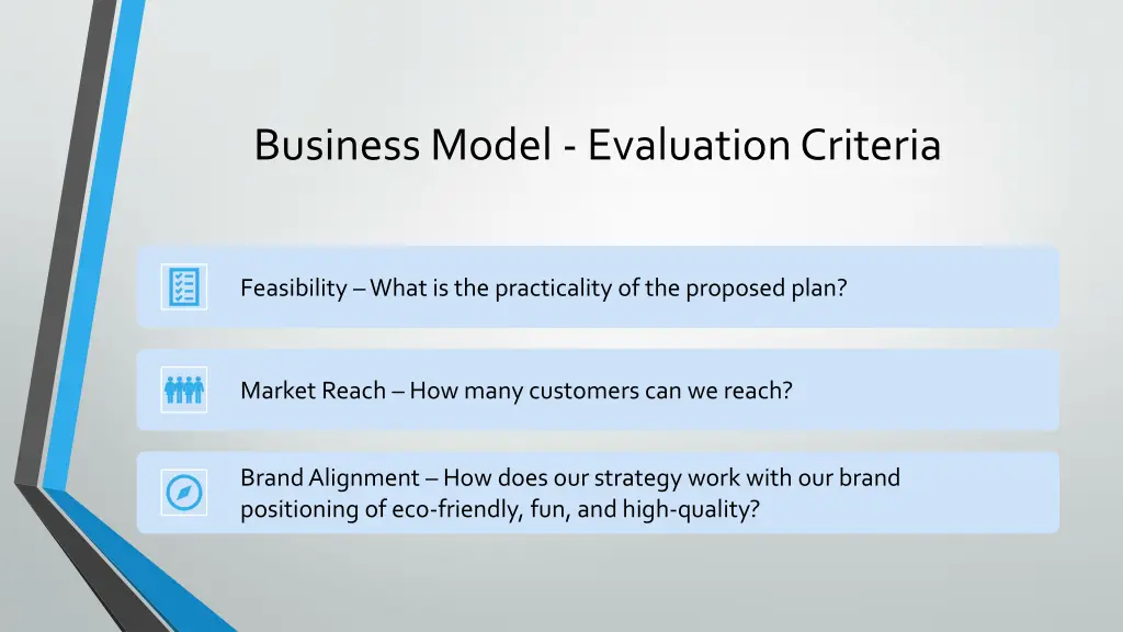 business model evaluation criteria