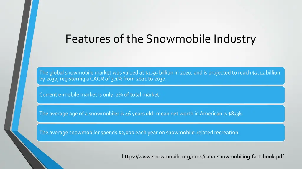 features of the snowmobile industry