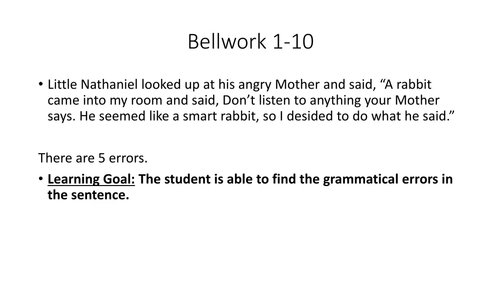 bellwork 1 10