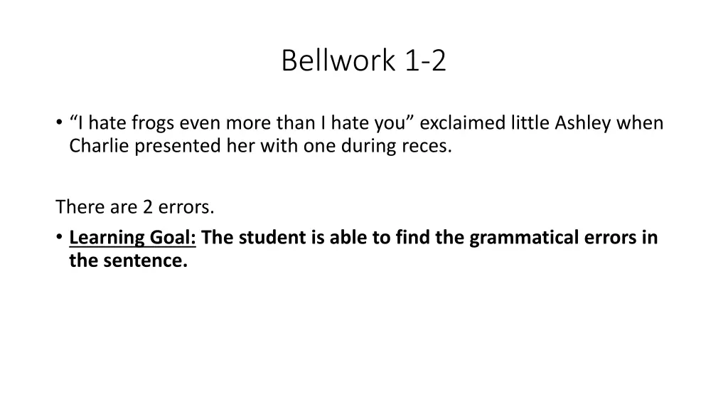 bellwork 1 2