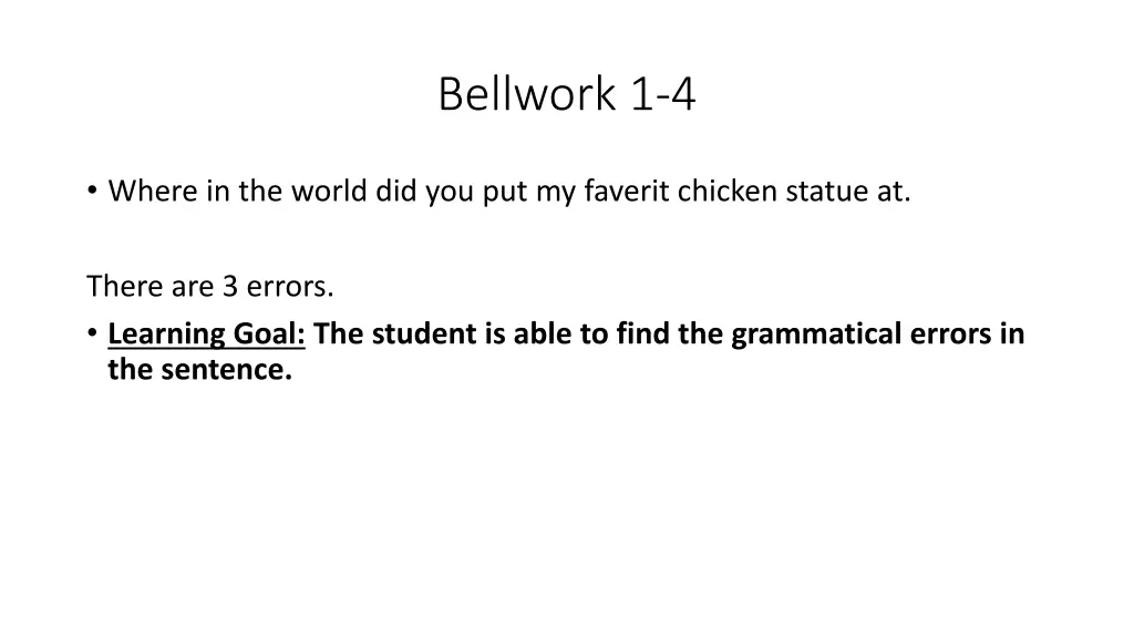 bellwork 1 4