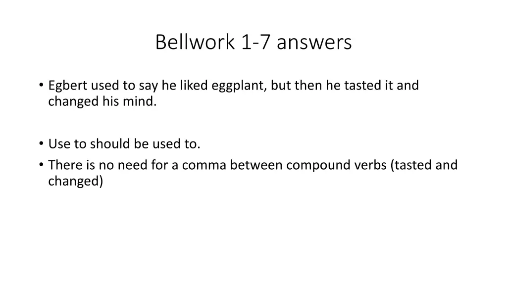 bellwork 1 7 answers