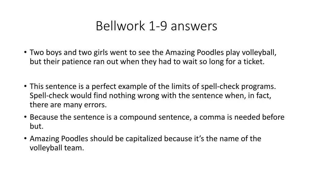 bellwork 1 9 answers