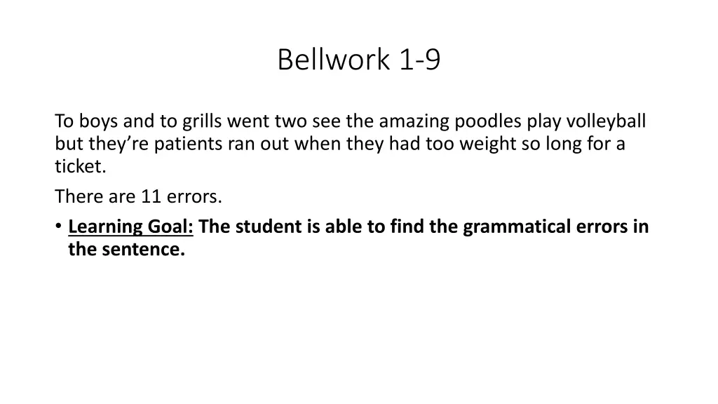 bellwork 1 9