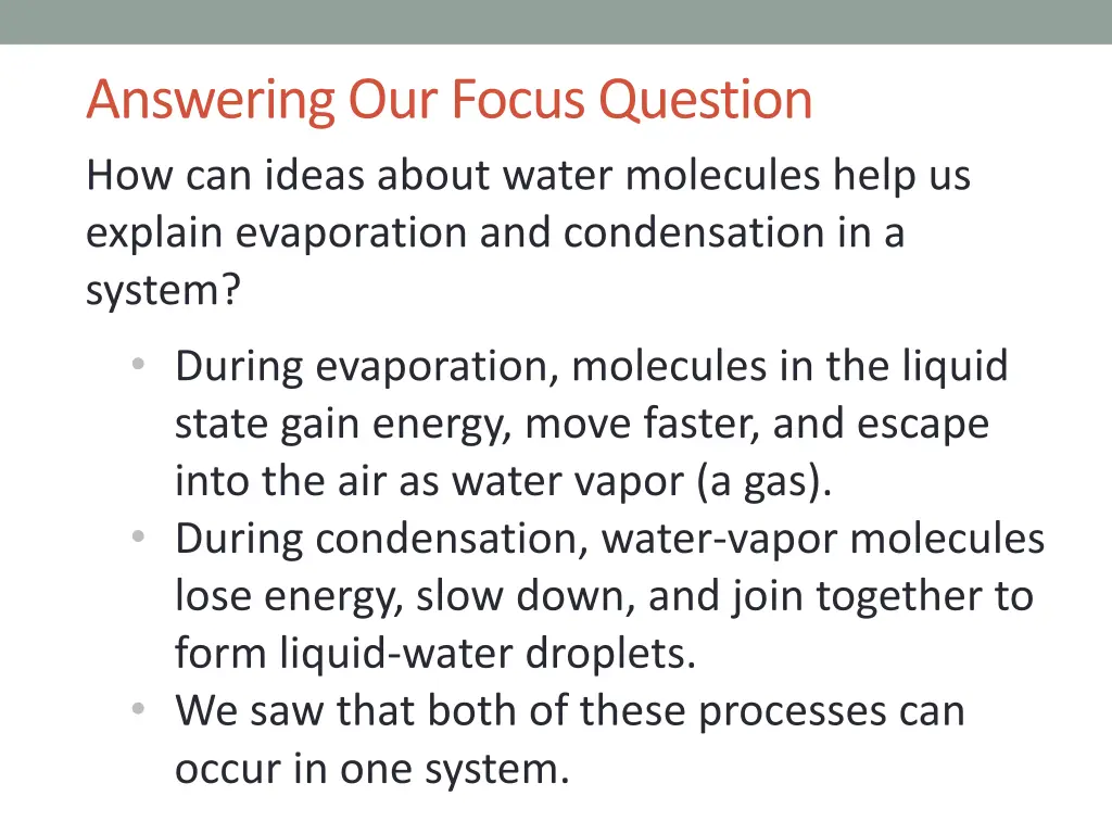 answering our focus question how can ideas about