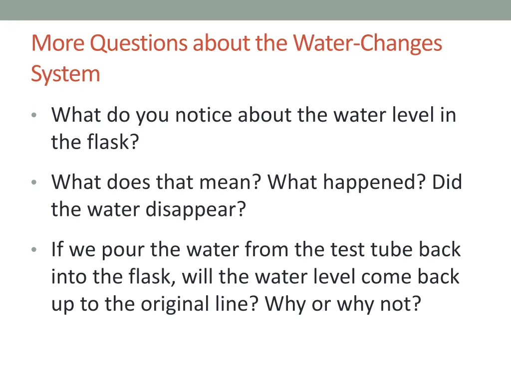 more questions about the water changes system