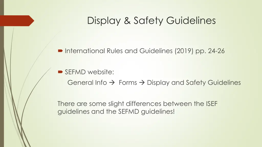 display safety guidelines
