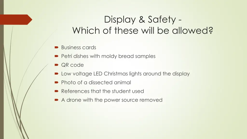 display safety which of these will be allowed 1