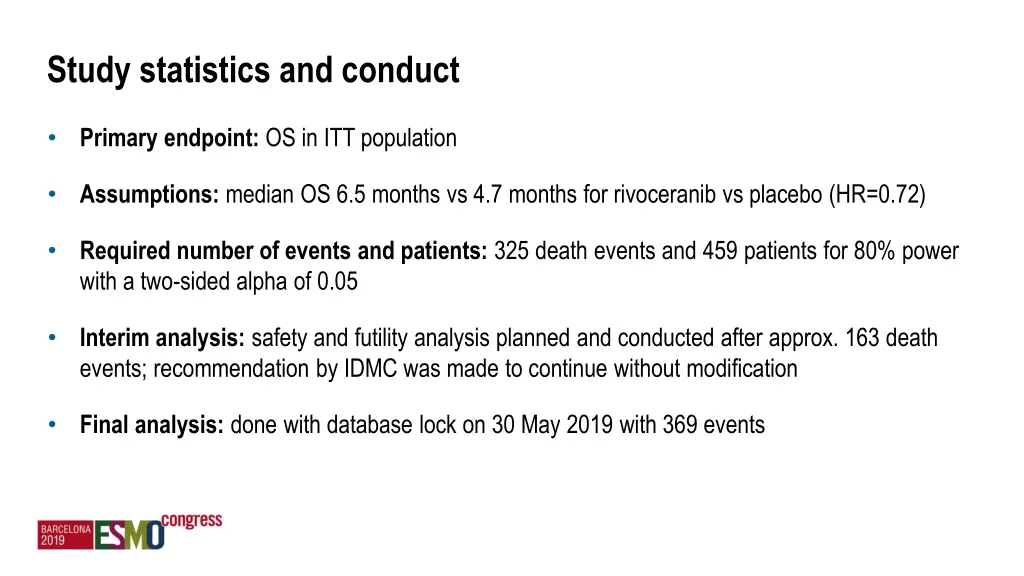 study statistics and conduct