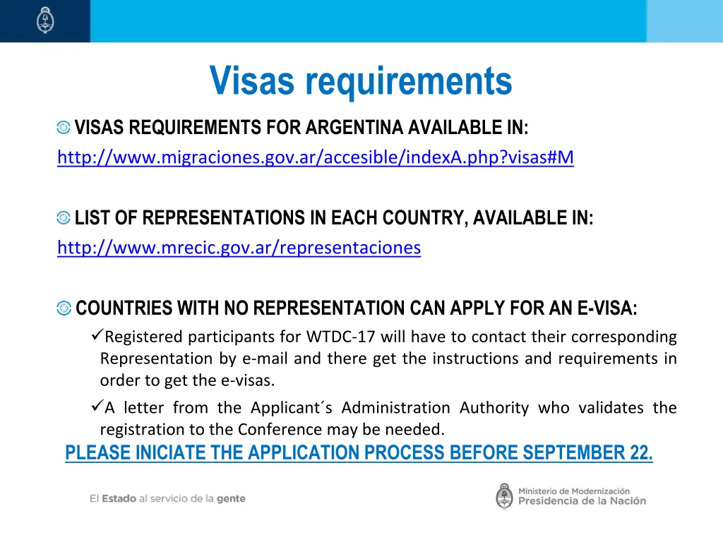 visas requirements