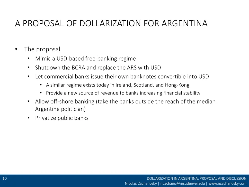 a proposal of dollarization for argentina 1