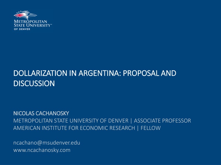 dollarization in argentina proposal