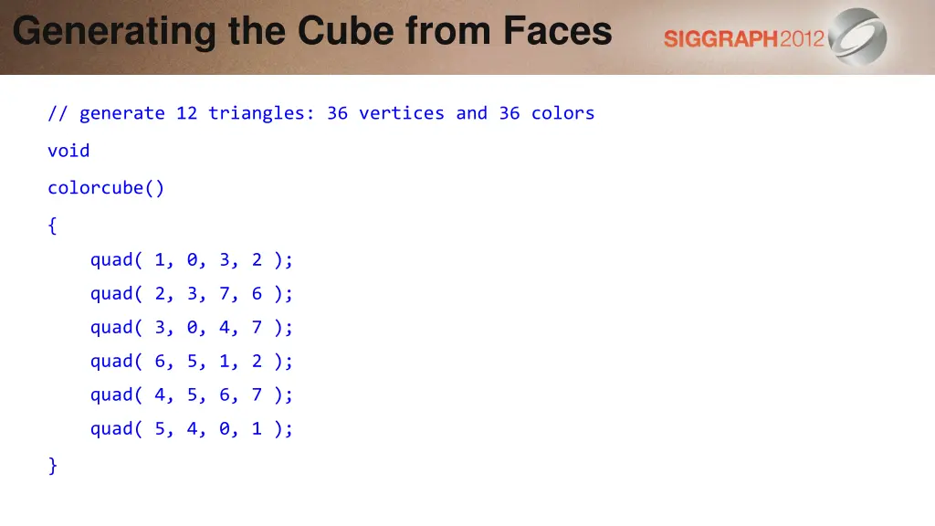 generating the cube from faces