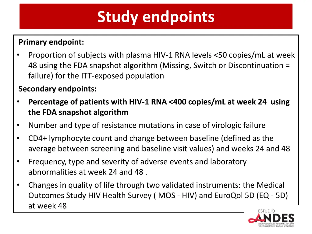study endpoints