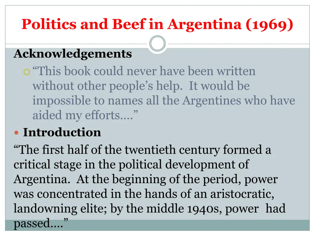 politics and beef in argentina 1969