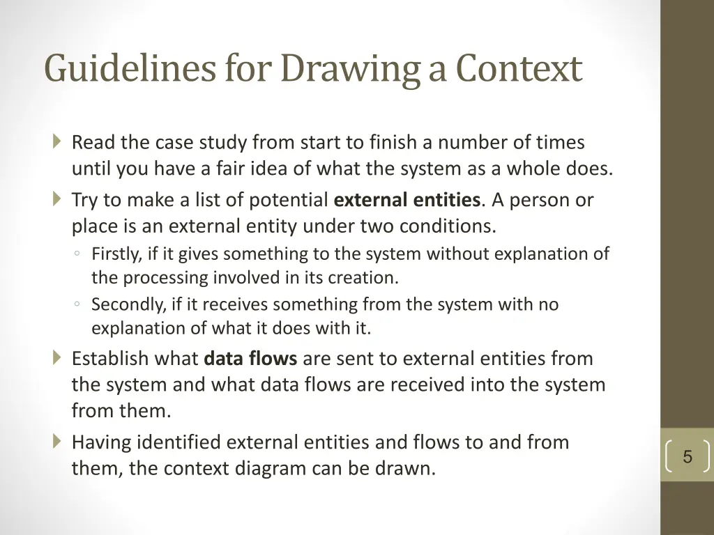 guidelines for drawing a context