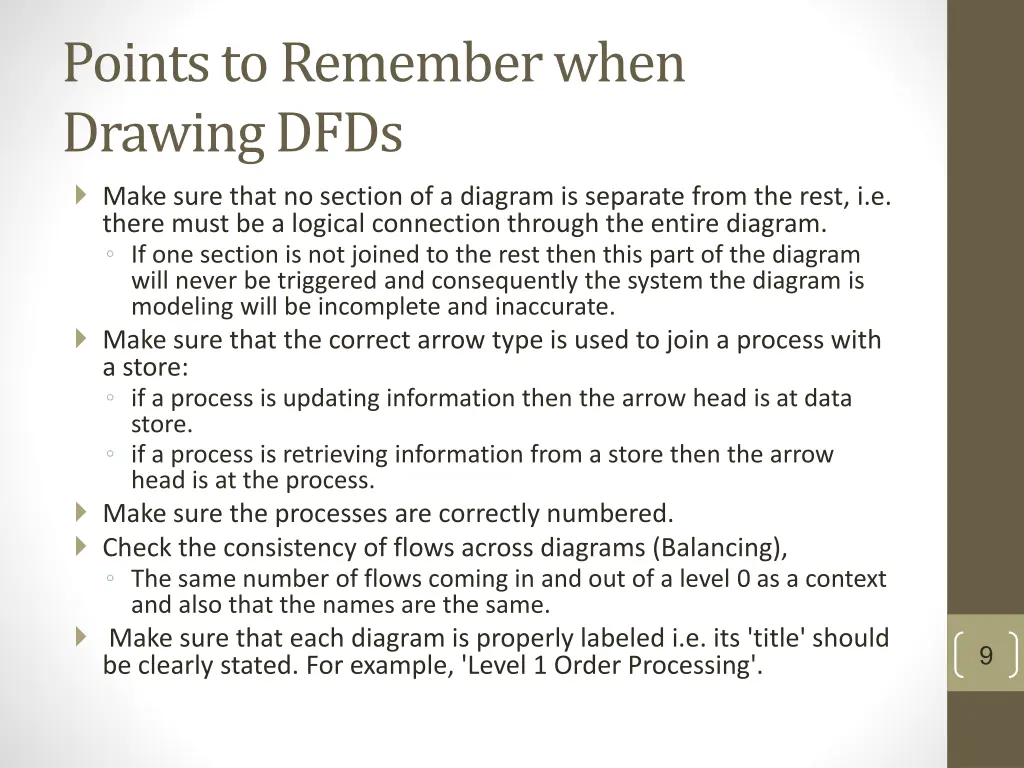 points to remember when drawing dfds make sure