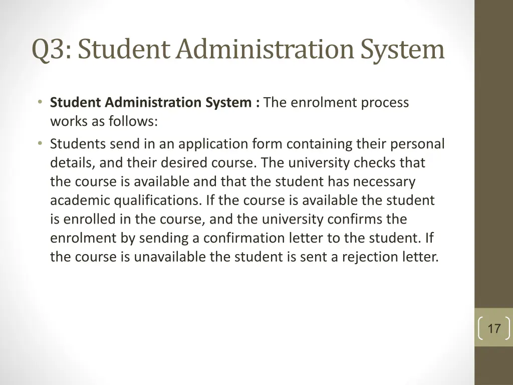 q3 student administration system