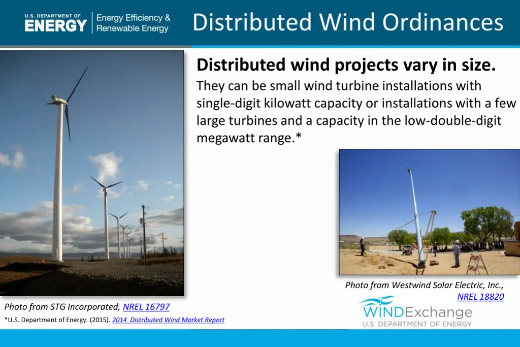 distributed wind projects vary in size