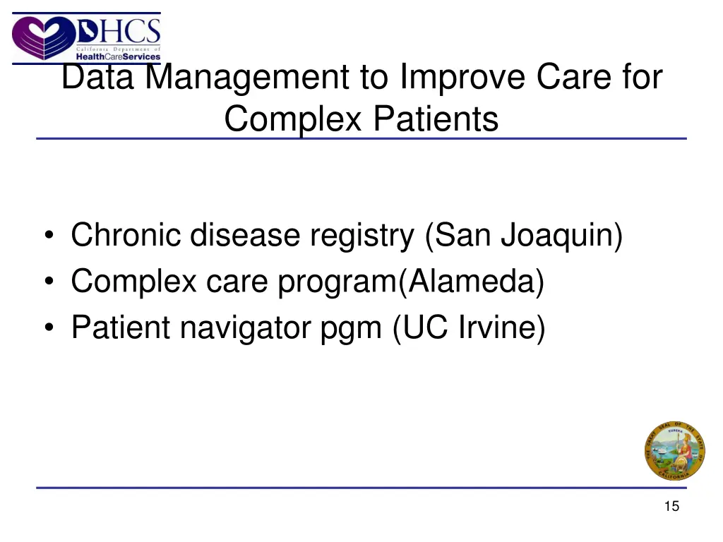data management to improve care for complex