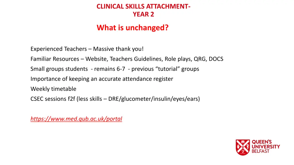 clinical skills attachment year 2