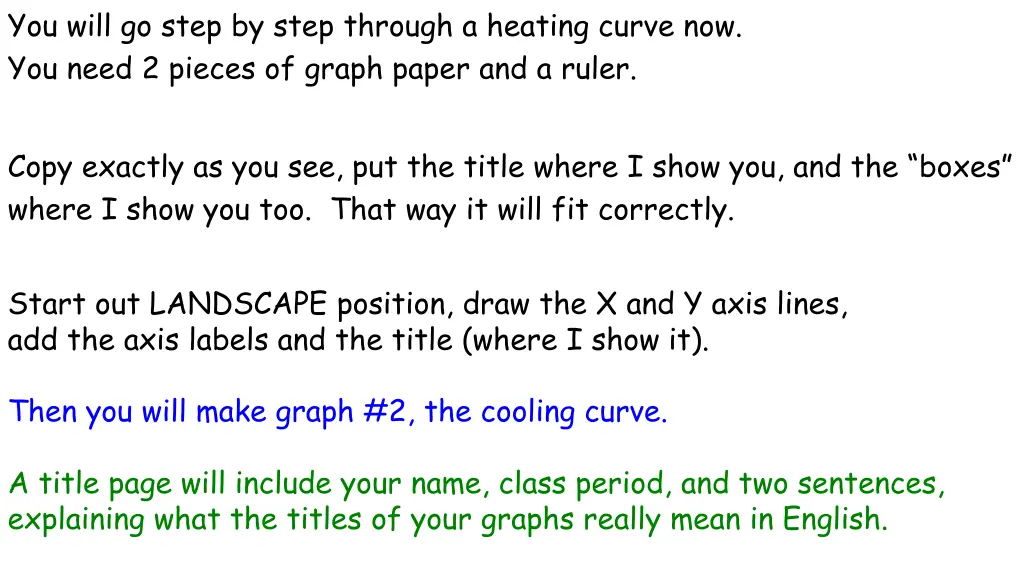 you will go step by step through a heating curve