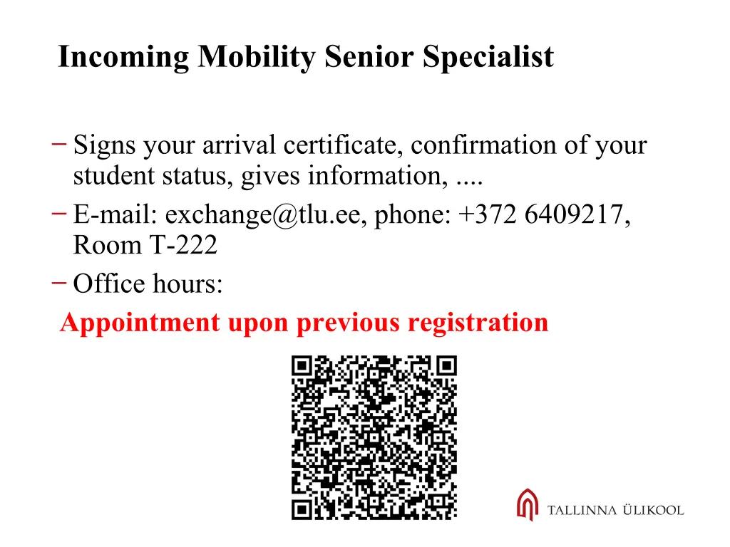 incoming mobility senior specialist