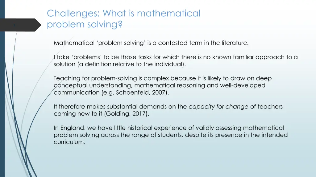 challenges what is mathematical problem solving