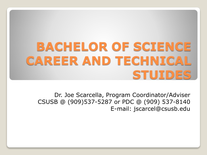 bachelor of science career and technical
