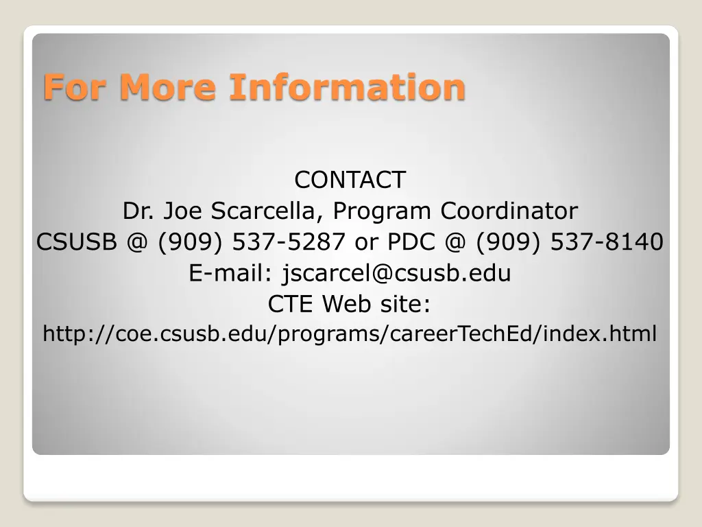 for more information