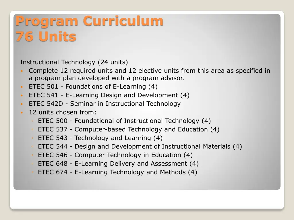 program curriculum 76 units 1
