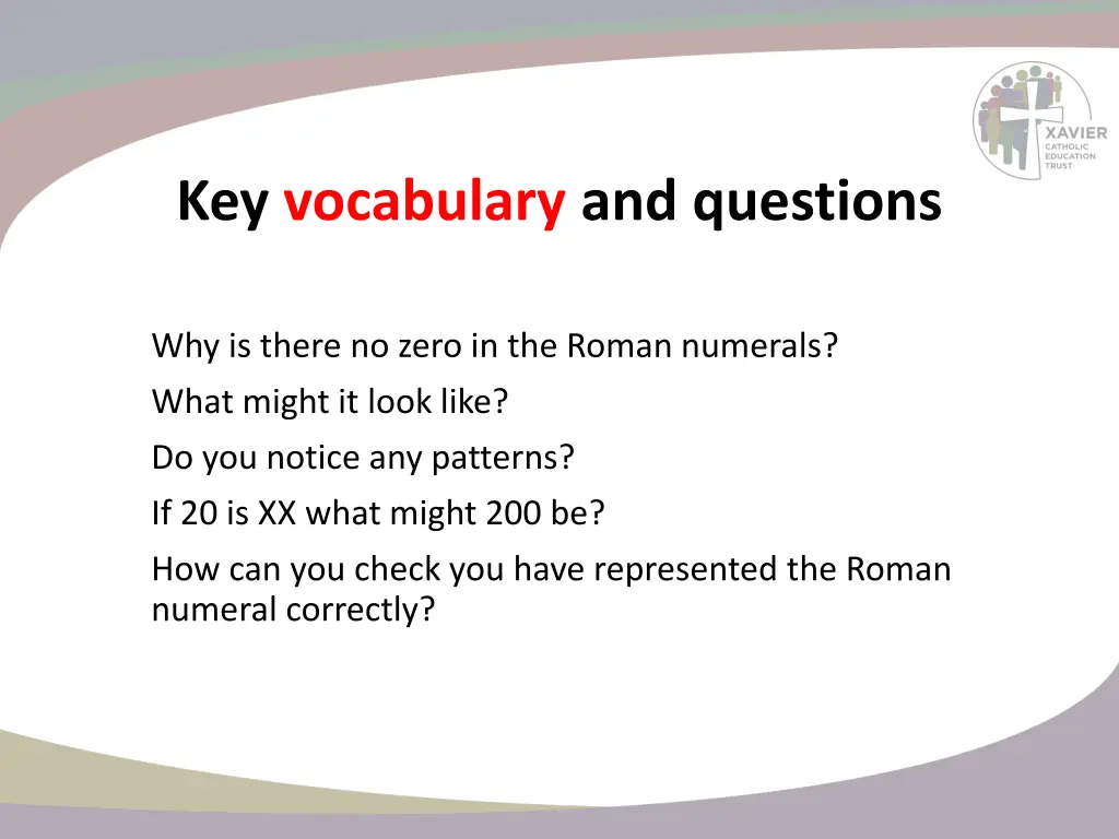 key vocabulary and questions