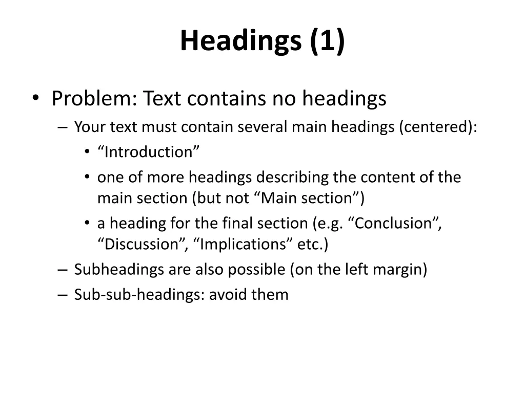 headings 1