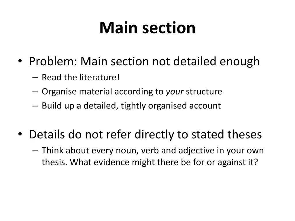 main section